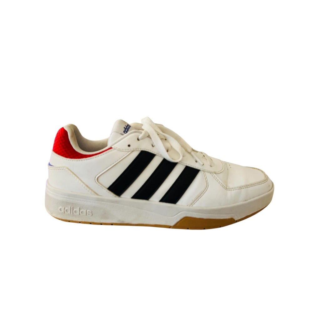 Adidas Court Team White Black Red Sneakers Casual Shoes Mens Size 8/ 9.5 Women - Picture 3 of 8